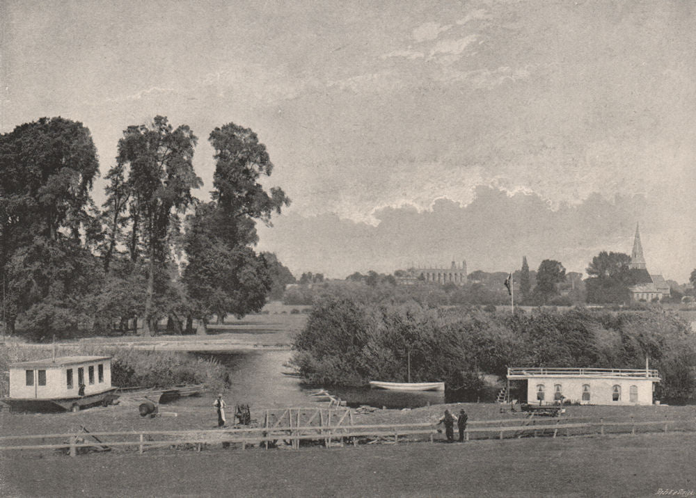 Distant view of Eton College, from the Great Western Railway. Berkshire 1896